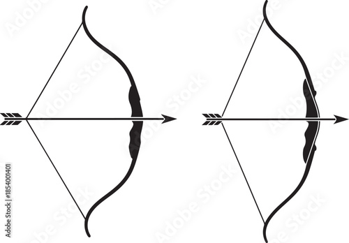 Archery bows and arrows ready to launch