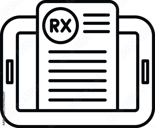 Tablet showing an online prescription document, representing digital health and telehealth