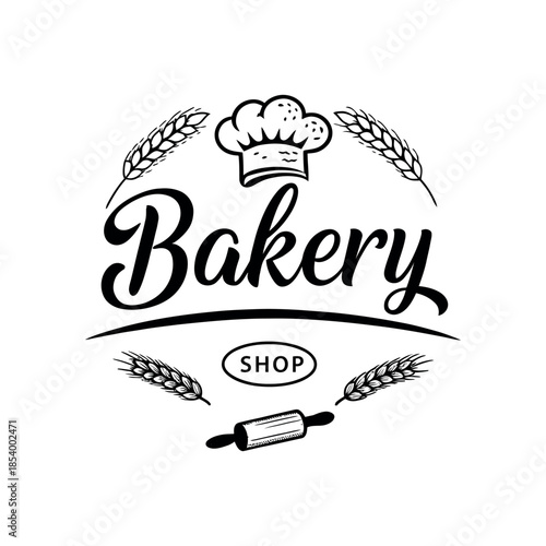 bakery shop logo design silhouette vector line art logo design