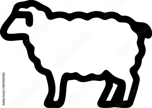 Minimal Sheep Icon for Livestock and Agriculture Industry Use