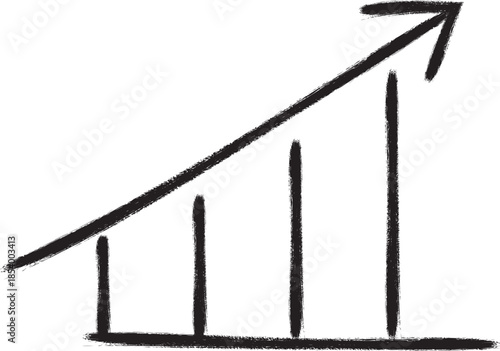 hand drawn growth chart arrow