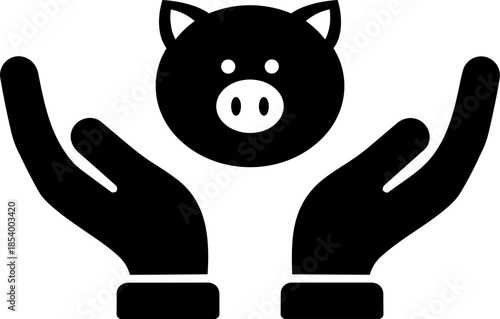 Pig Farming Icon for Livestock Management and Pork Industry