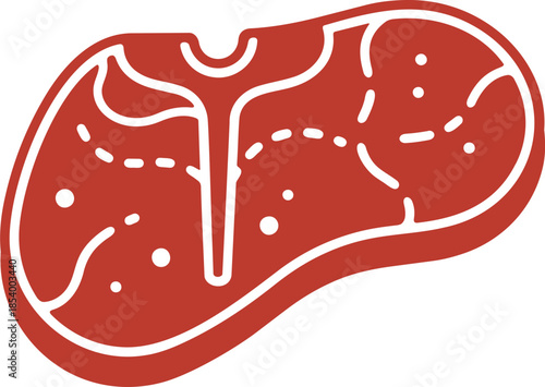 Marbled Beef Steak Icon for Meat and Livestock Industry Design