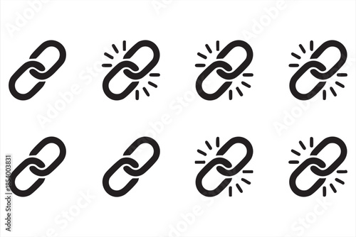 UI Link Chain Icons for Web Apps, Navigation Menus, and Software Interfaces
