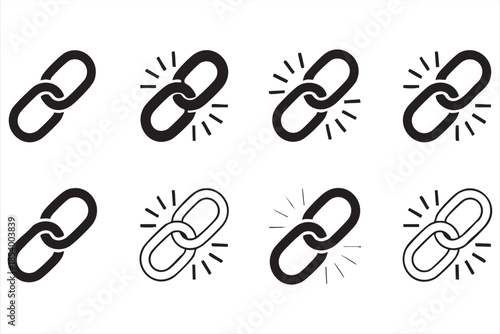 Chain Link UI Icons for SaaS Platforms, CMS Layouts, and Web Tools