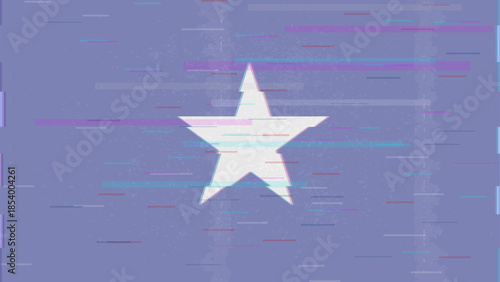 Somalia glitch flag vector, RGB split distortion, digital abstract video frame illustration