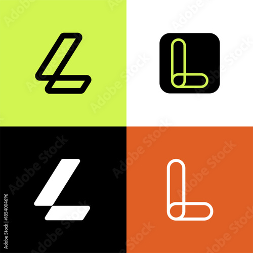 Creative Letter L Logo Bundle – Colorful Simple Modern Alphabet Logo Collection for Branding, Startup, and Corporate Identity Design