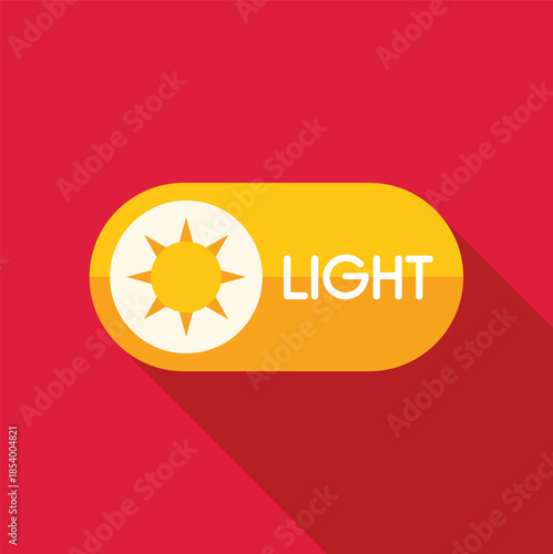 User interface toggle button with sun icon for switching between light and dark modes