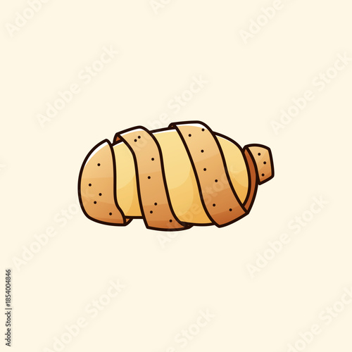 Cute Peeled Potato Vector Illustration – Cartoon Skinless Potato Icon for Cooking, Food Design, and Kitchen Concept