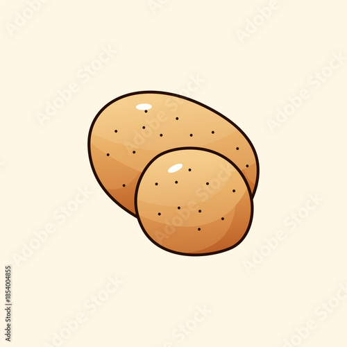 Cute Potato Vector Illustration – Whole Potato Cartoon Icon for Food Design, Packaging, Menu, and Agriculture Concept