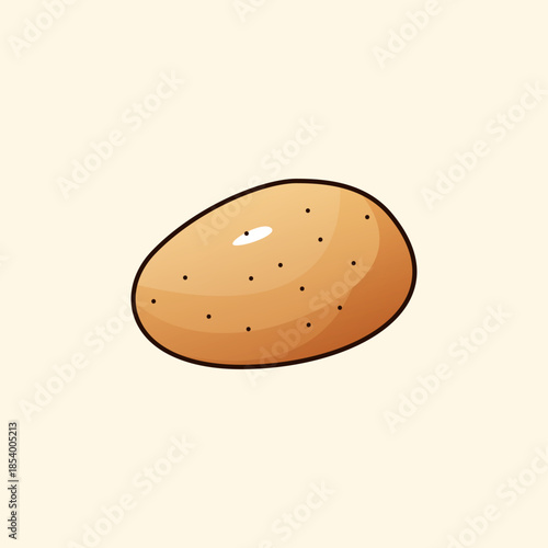 Cute Potato Vector Illustration – Whole Potato Cartoon Icon for Food Design, Packaging, Menu, and Agriculture Concept