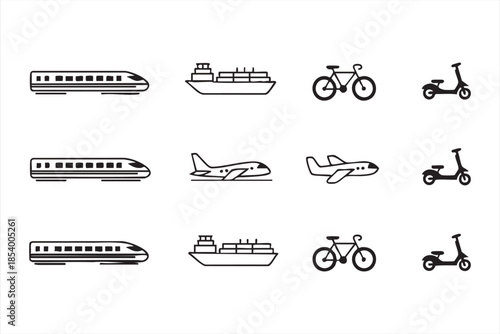 Mobility UI Icons for Smart City and Urban Transport Systems