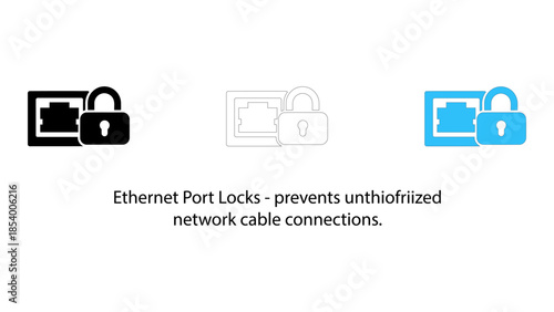 Ethernet port locks to prevent unauthorized network cable connections