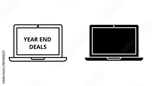 Two Laptops, One Displaying Text, One Solid Black