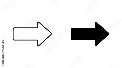 Modern Right Facing Arrows Outline and Solid Black Design