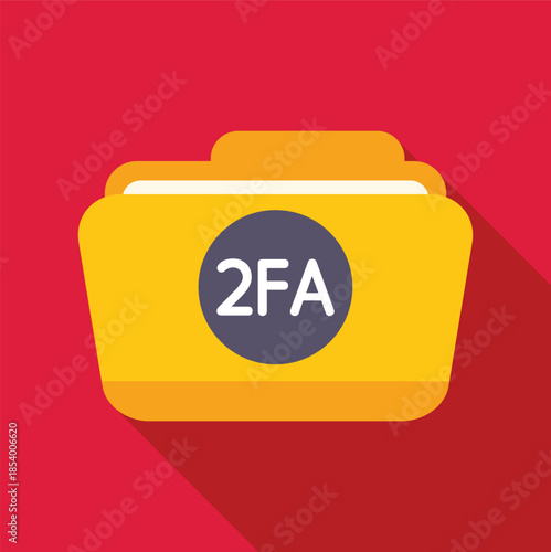 Folder icon representing two factor authentication protecting digital data and privacy