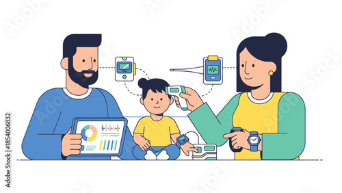 Family Health Monitoring with Smart Devices and Digital Analysis