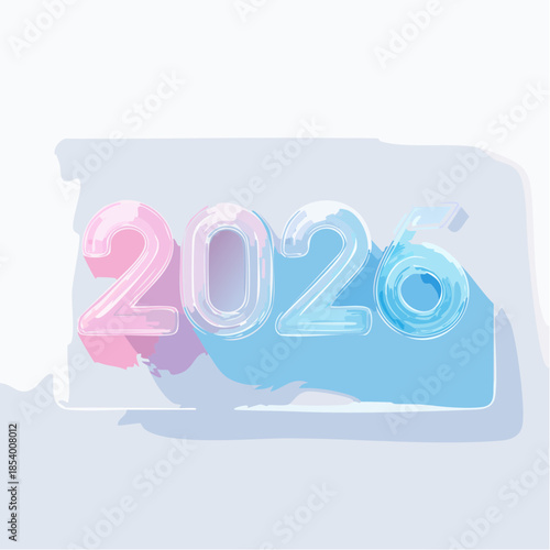 Futuristic 2026 design with colorful gradient numbers