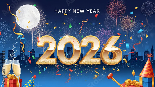 Wallpaper Mural new year 2026 illustration  Torontodigital.ca