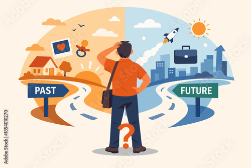 Decision at the crossroads: choosing between the past and future in life's journey