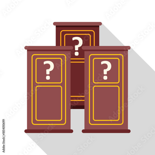 Multiple doors inviting critical decision making in a game show or quiz