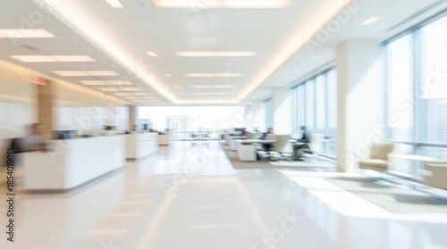 Wallpaper Mural Blurred motion in a bright, modern corporate office reception and workspace Torontodigital.ca