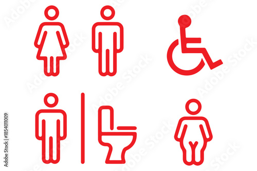 Toilet icon set for web and mobile app. Girls and boys restrooms sign and symbol. bathroom sign. wc, lavatory