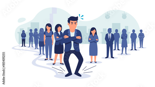 Confident business leader standing out among a diverse team in urban setting