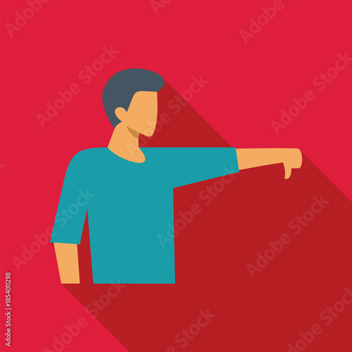 Person doing thumbs down gesture expressing negative disapproval