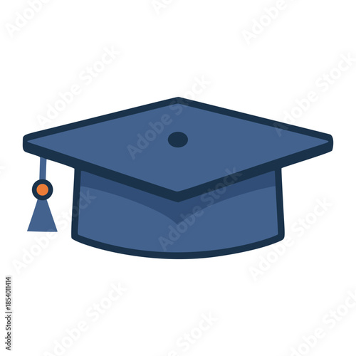 graduation CAP icon. University completion symbol shown by graduation CAP on white background