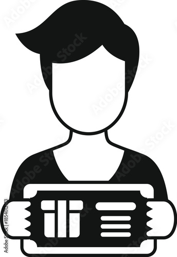 Person icon portraying an arrest or criminal justice system identification process