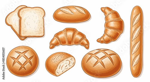 A Delicious Assortment of Freshly Baked Bread Products and Pastries