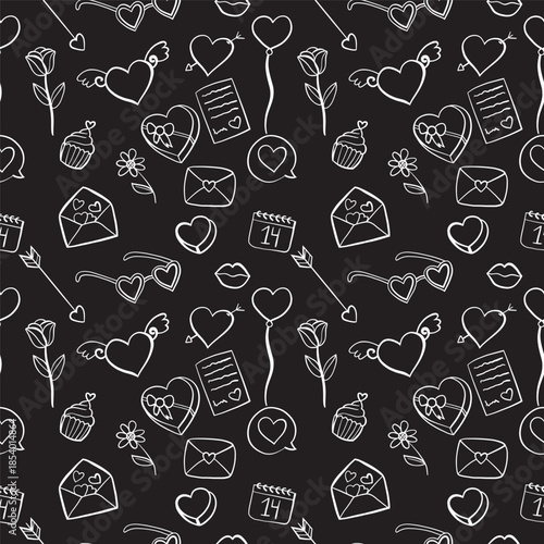 vector seamless pattern with valentine 's day elements