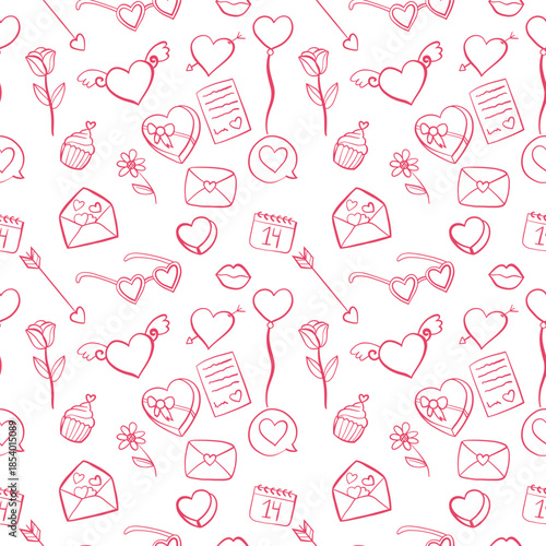 vector seamless pattern with valentine 's day elements