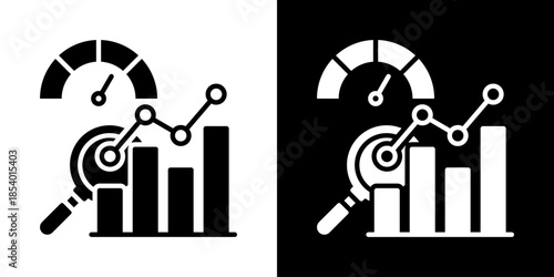 Benchmarking Icon Set Vector Collection Isolated In Black And White