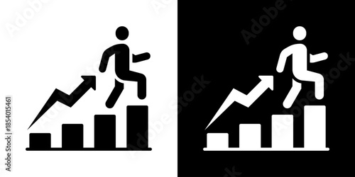 Increase Icon Set Vector Collection Isolated In Black And White