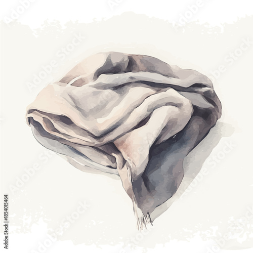 blanket_on_a_white, A vectorized, Hand-painted style, vector set available in EPS An Elegant watercolor painting design collection