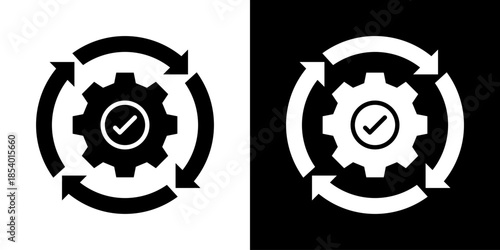Continuous Icon Set Vector Collection Isolated In Black And White