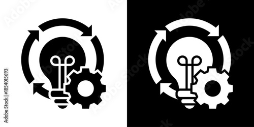 Idea  Icon Set Vector Collection Isolated In Black And White