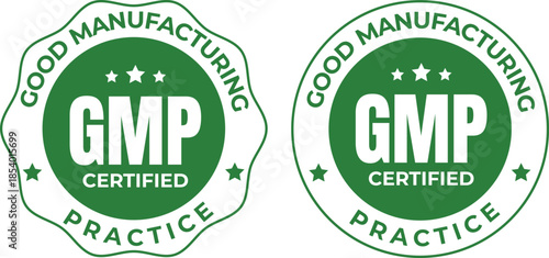 Gmp certified good manufacturing practice logos
