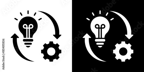 Implementation Icon Set Vector Collection Isolated In Black And White