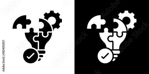 Problem Solving Icon Set Vector Collection Isolated In Black And White