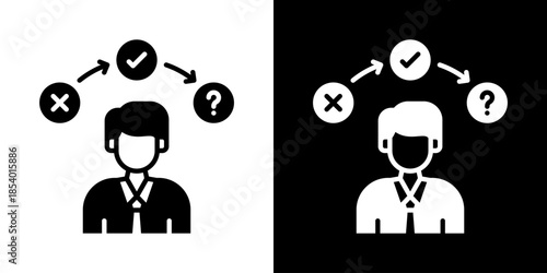 Decision Making Icon Set Vector Collection Isolated In Black And White