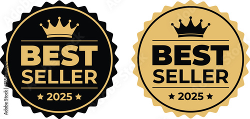 Best seller awards 2025 golden and black badges