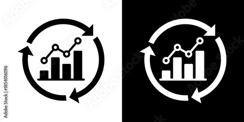 Continuous Improvement Icon Set Vector Collection Isolated In Black And White