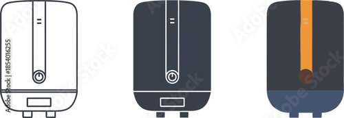 Water heater icon set isolated on transparent background, isolated on white background, Vector, illustration