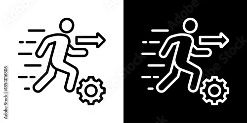 Action Icon Set Vector Collection Isolated In Black And White