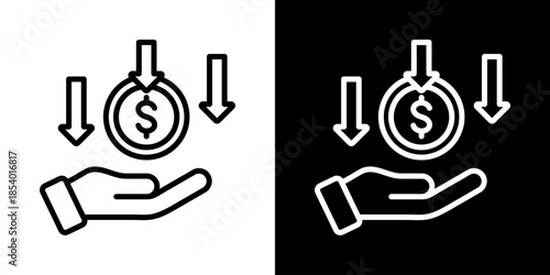 Saving Money Icon Set Vector Collection Isolated In Black And White