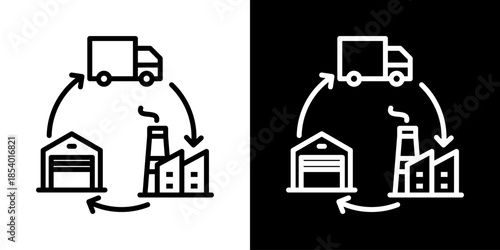 Supply Chain Icon Set Vector Collection Isolated In Black And White