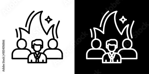 Team Spirit Icon Set Vector Collection Isolated In Black And White
